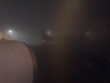 Foggy view of Bristol Airport from the plane