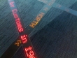 Scrolling LED signs on the floor