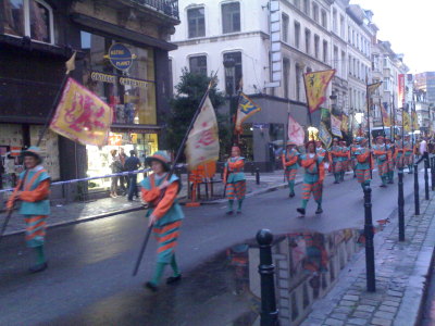 Flag bearers on Rue du Midi