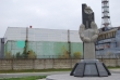 Chernobyl - Reactor 4 - Monument with guy painting wall