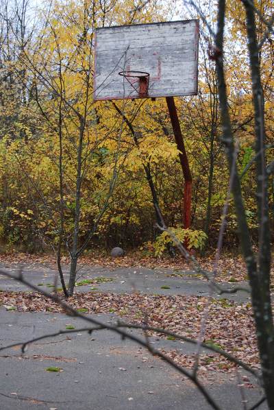 Pripyat - School - Playground Basketball Court with ball