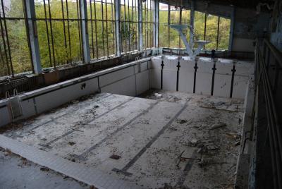 Pripyat - Sports complex - Azure pool - View from catwalk 1
