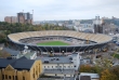 Ukraine's National Olympic Complex viewed from Hotel Rus in Kyiv